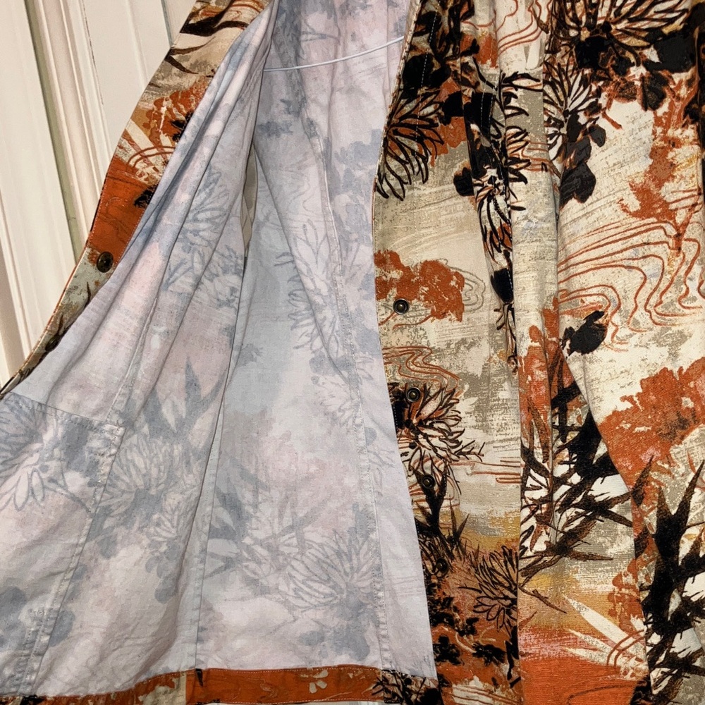 Coldwater Creek Women’s Blazer Jacket Autumn Floral Print 100% Cotton Button - Picture 4 of 6